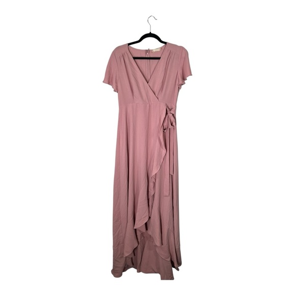 Altar'd State Dresses & Skirts - Altar’d State Mauve Ruffle Maxi Dress - Size L NWT